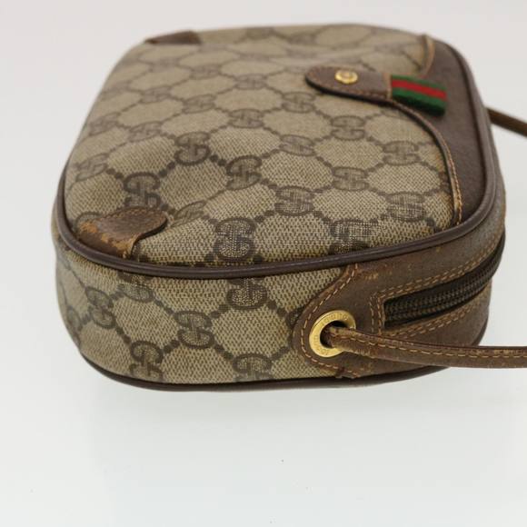 GUCCI GG Canvas Web Sherry Line Shoulder Bag Beige Red Green Auth 43903 - Picture 4 of 16